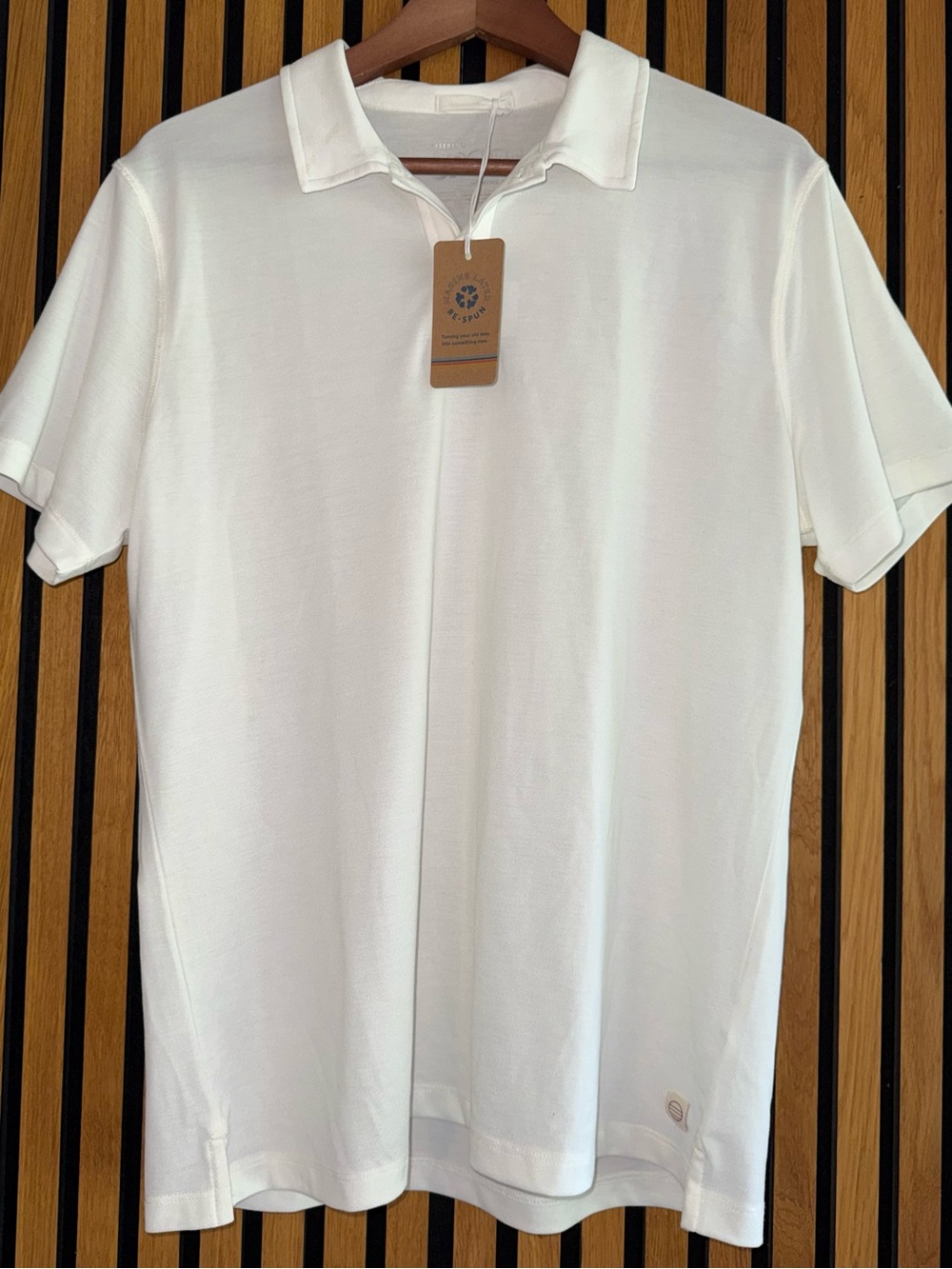 Marine Layer Weekend Sport Re-Spun "Air" Polo" in Snowcap White - NWT